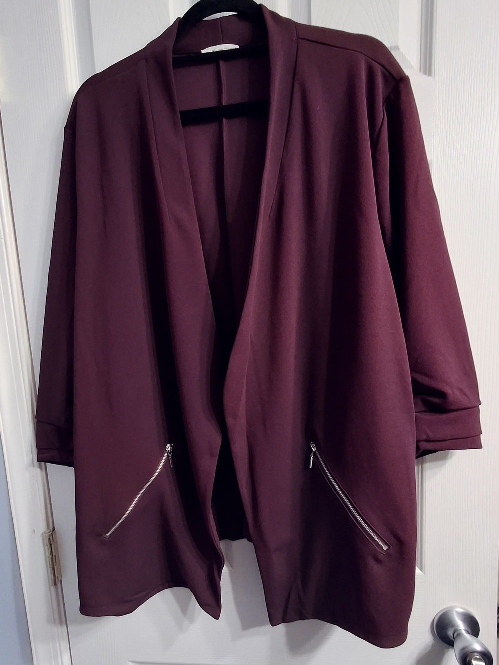 Maurices Open-Front Cardigan Jacket in Burgundy